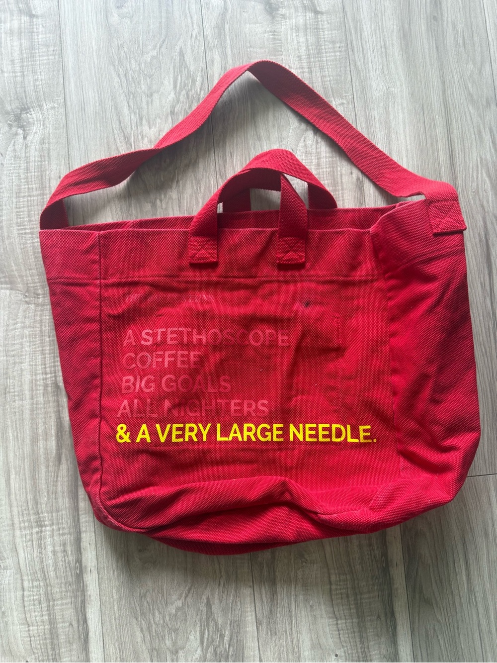 Figs red medical tote bag